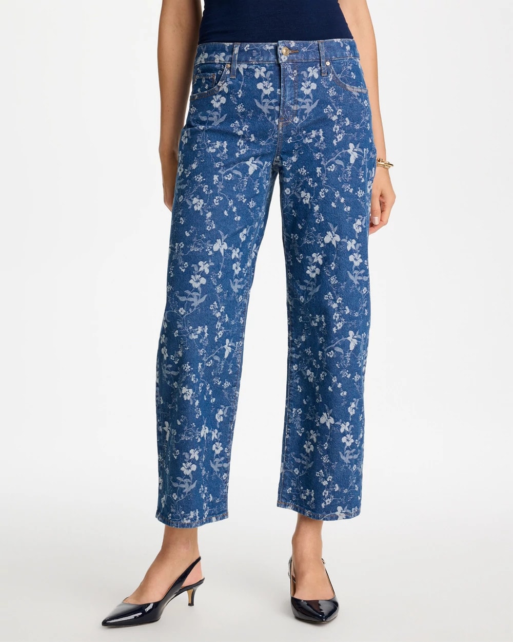 Chico's Trending | Girlfriend Wide Floral Crop Jean