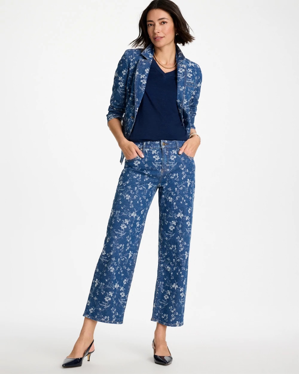 Chico's Trending | Girlfriend Wide Floral Crop Jean