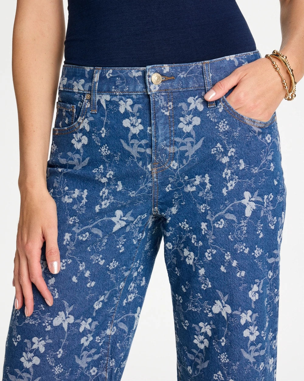 Chico's Trending | Girlfriend Wide Floral Crop Jean