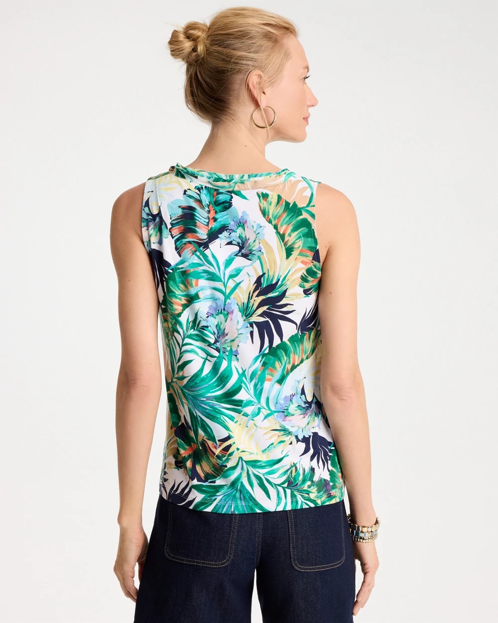 Chico's Deals | Tropical Jersey Satin Tank Top