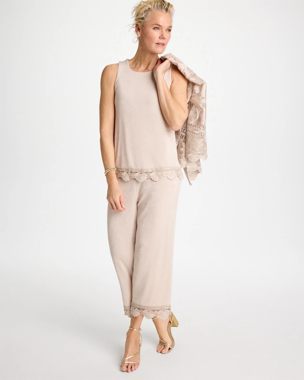 Chico's Signature | Travelers™ Scallop Lace Tank