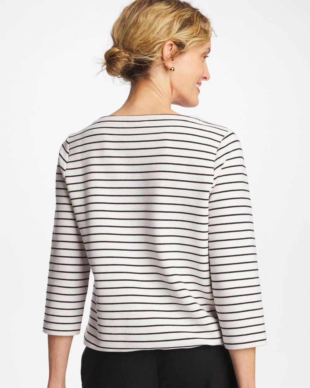 Chico's Popular | Zenergy® Striped Ottoman Drawstring Top
