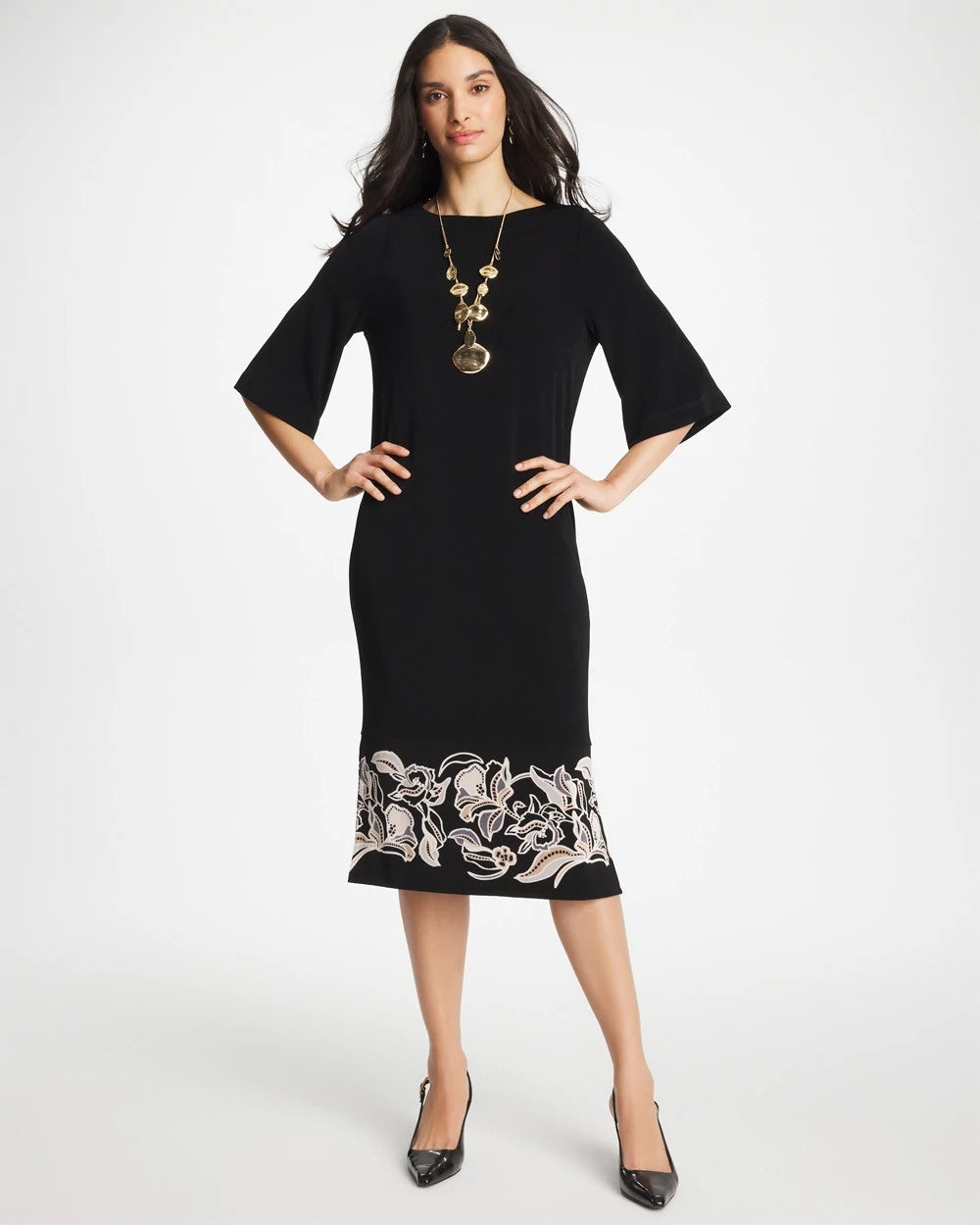Chico's Best Seller | Travelers™ Border Kimono Sleeve Dress