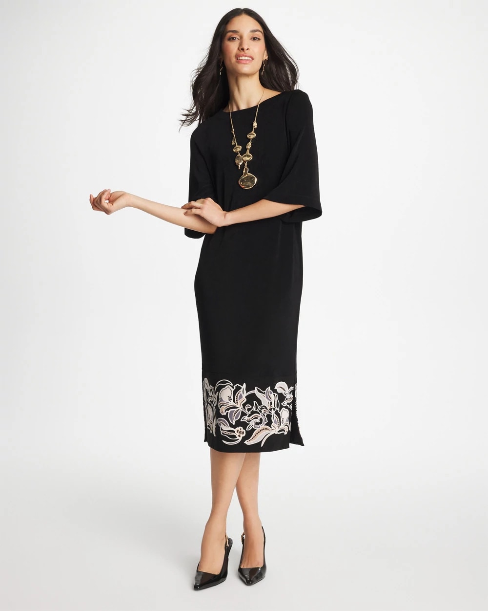 Chico's Best Seller | Travelers™ Border Kimono Sleeve Dress