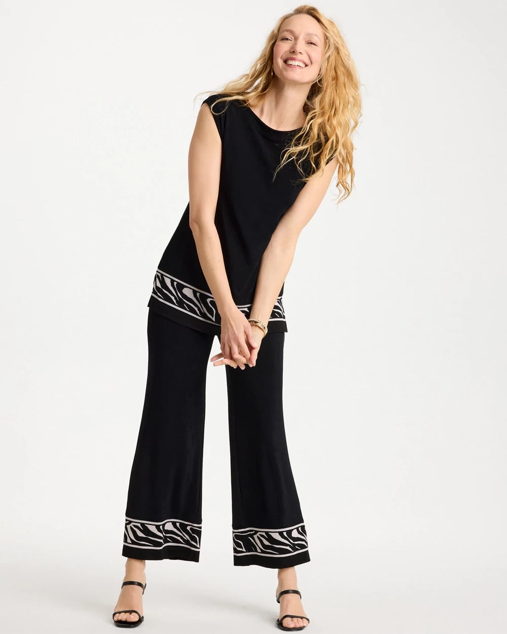 Chico's Recommended | Travelers™ Abstract Zebra Trim Tunic