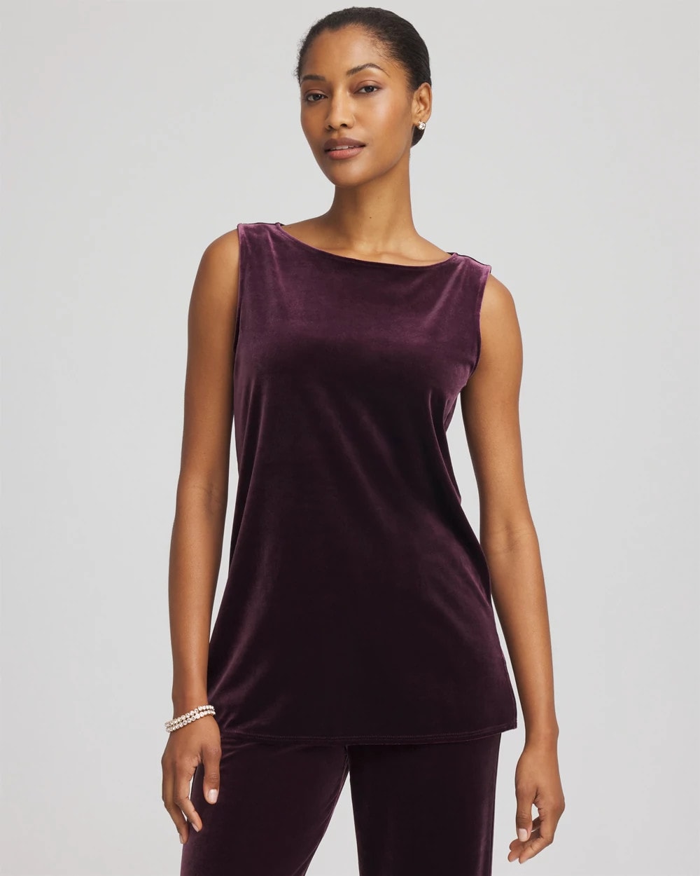 Chico's Exclusive | Travelers™ Velvet Side-Slit Tank