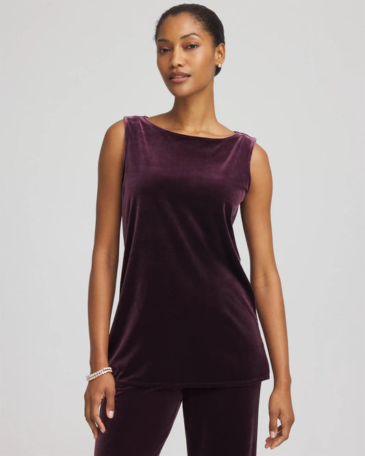 Chico's Exclusive | Travelers™ Velvet Side-Slit Tank