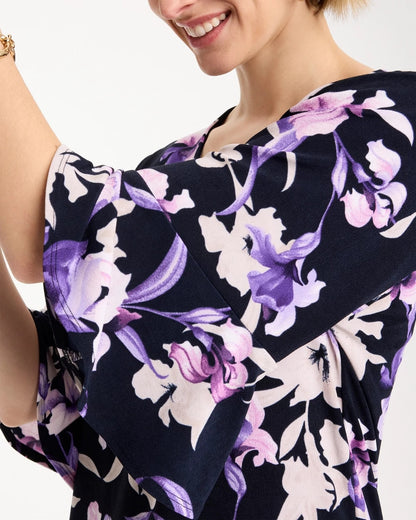 Chico's New | Travelers™ Amethyst Iris Flounce-Sleeve Top