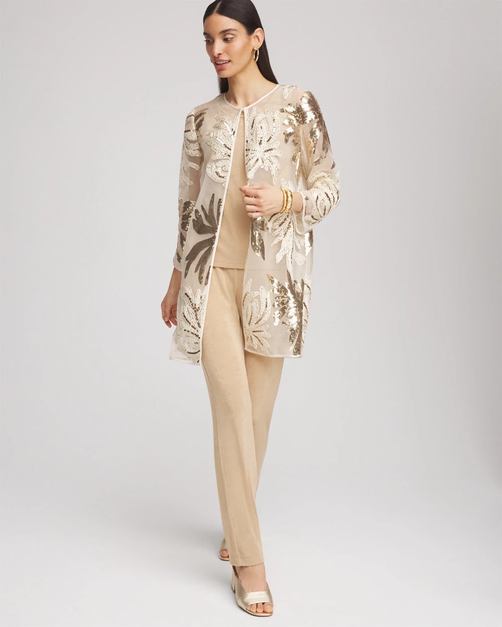 Chico's Special Offer | Travelers™ Collection Sequin-Mesh Jacket