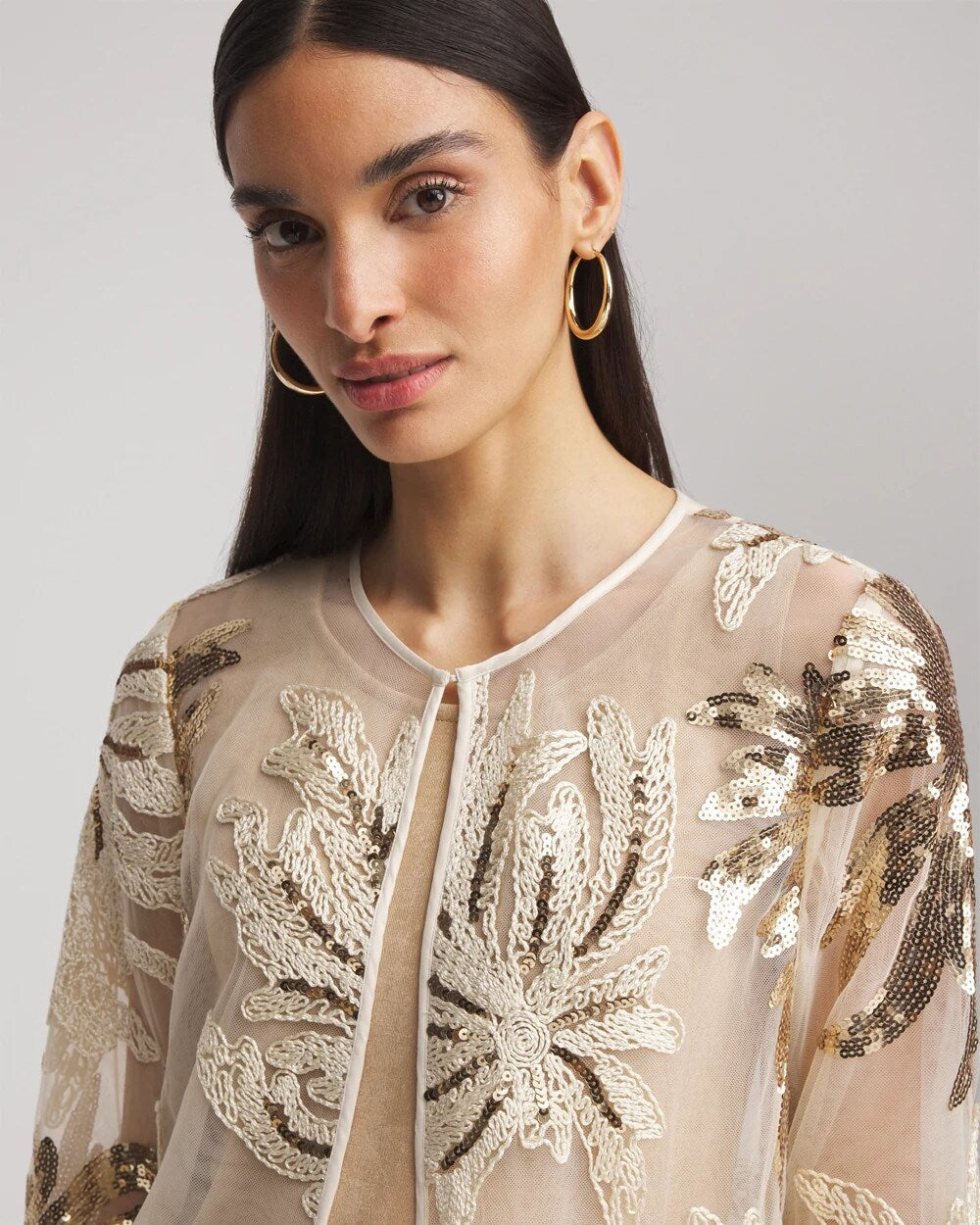 Chico's Special Offer | Travelers™ Collection Sequin-Mesh Jacket
