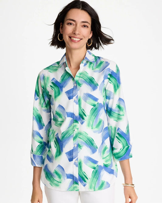 Chico's Everyday | No Iron™ Printed Stretch Shirt