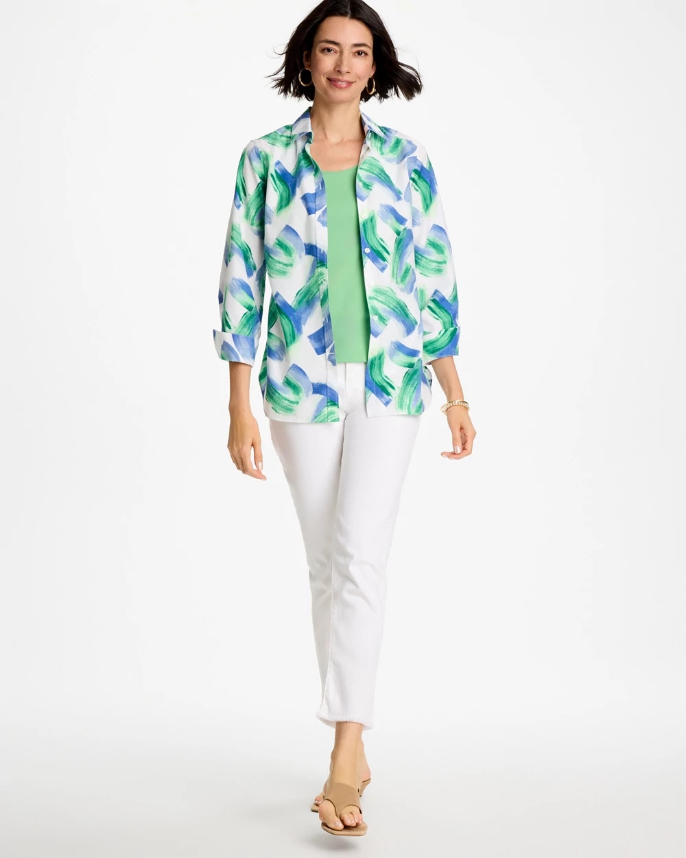 Chico's Everyday | No Iron™ Printed Stretch Shirt