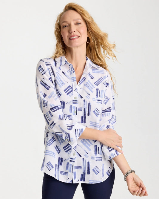 Chico's Premium | No Iron™ Printed Linen Shirt