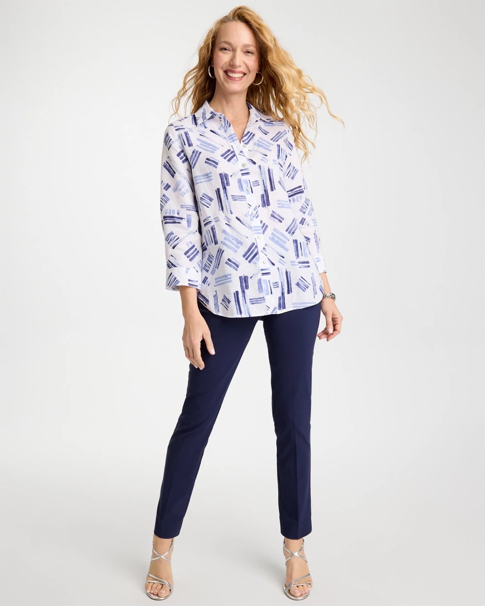 Chico's Premium | No Iron™ Printed Linen Shirt