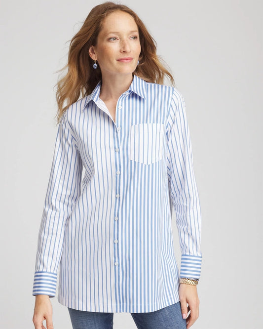Chico's Exclusive | No Iron™ Stripe Mix Tunic