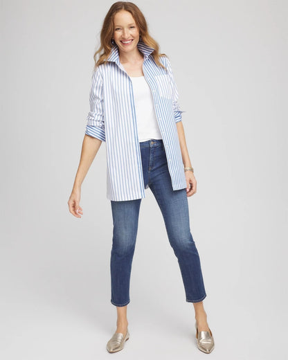 Chico's Exclusive | No Iron™ Stripe Mix Tunic