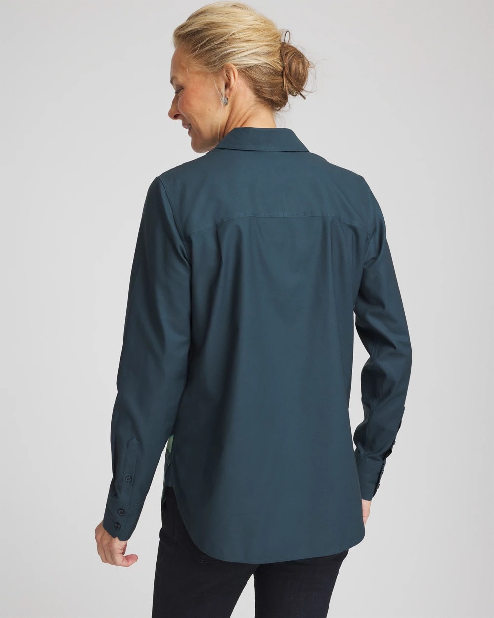Chico's Top Pick | No Iron™ Glacial Flora Sateen Shirt