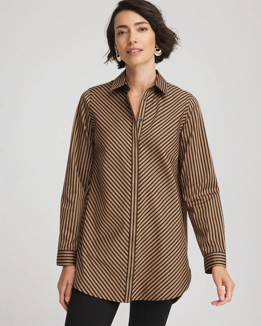 Chico's Signature | No Iron™ Slimming Imperial Stripe Tunic
