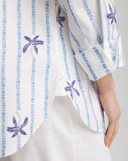 Chico's Essential | No Iron™ Palm Striped Sateen Shirt