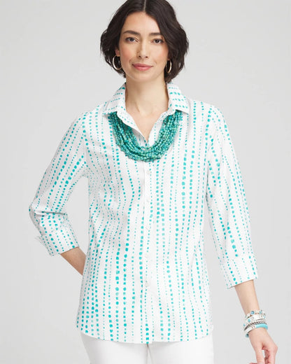 Chico's Discount | No Iron™ Sateen Bubble Print Shirt