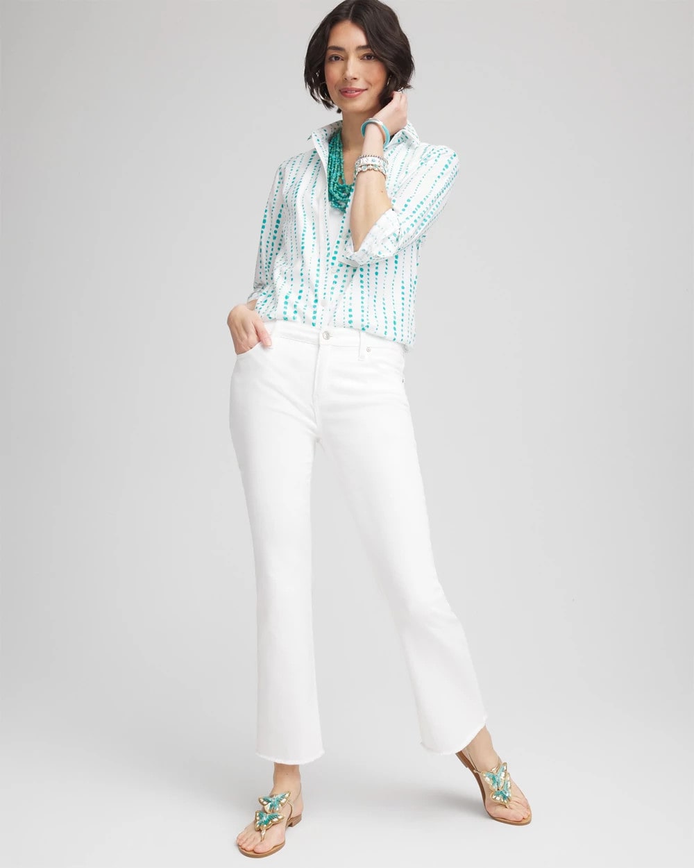 Chico's Discount | No Iron™ Sateen Bubble Print Shirt
