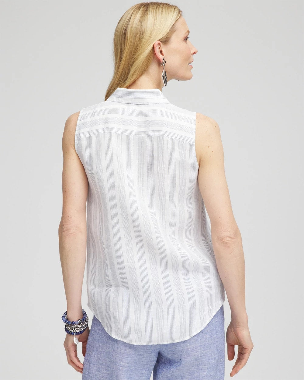Chico's Trusted | No Iron™ Linen Tie-Front Sleeveless Shirt
