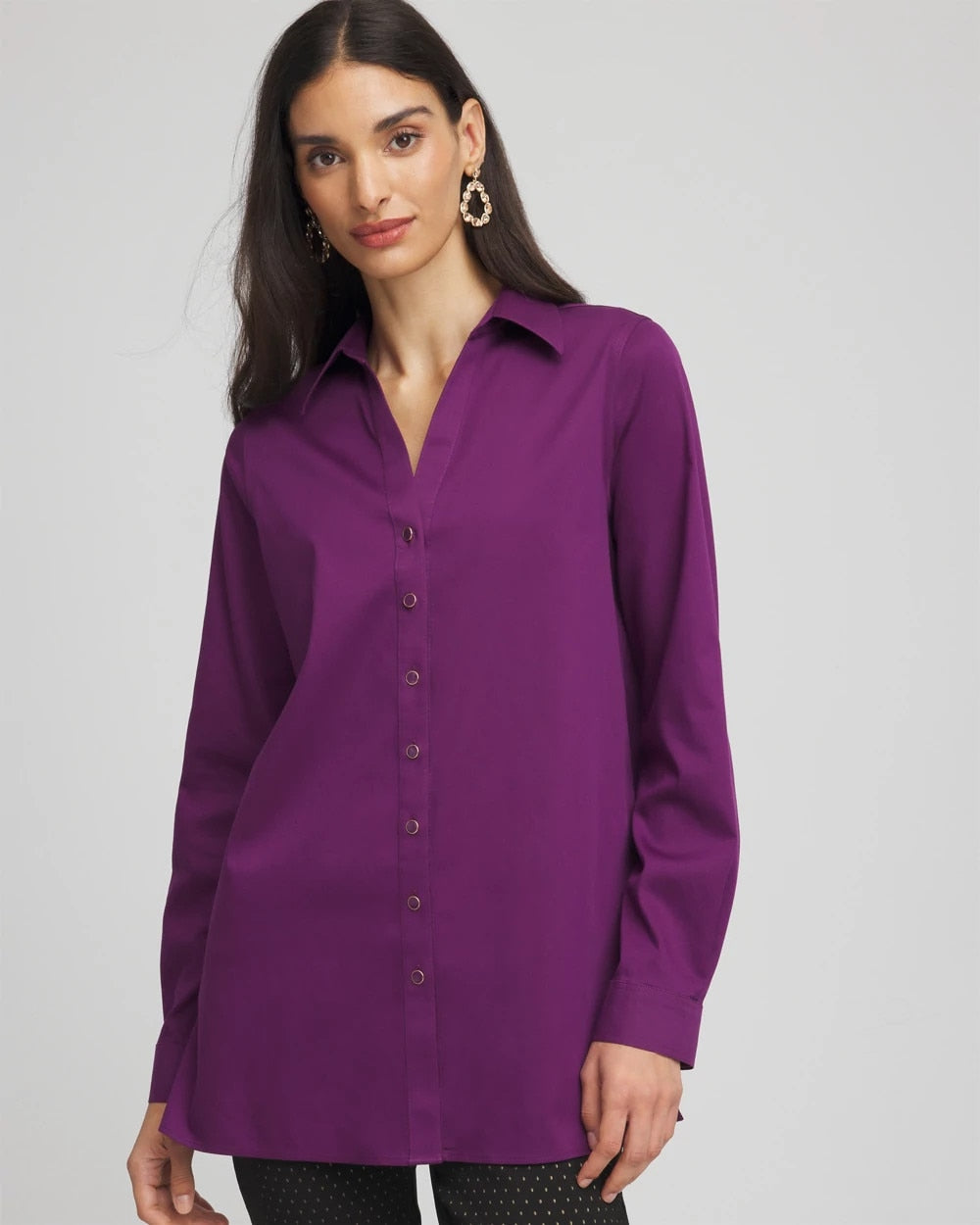 Chico's Exclusive | No Iron™ Novelty Button Tunic