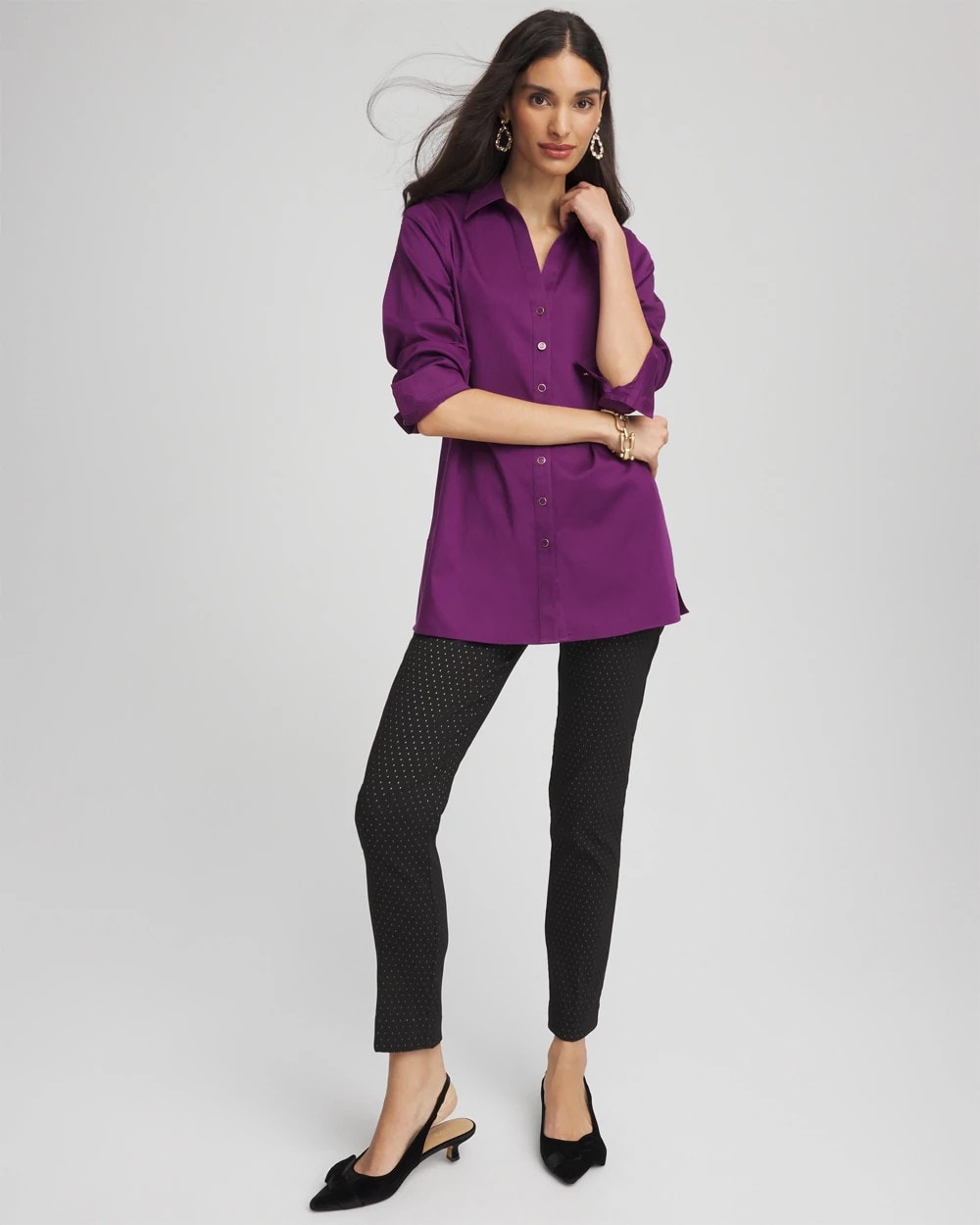 Chico's Exclusive | No Iron™ Novelty Button Tunic