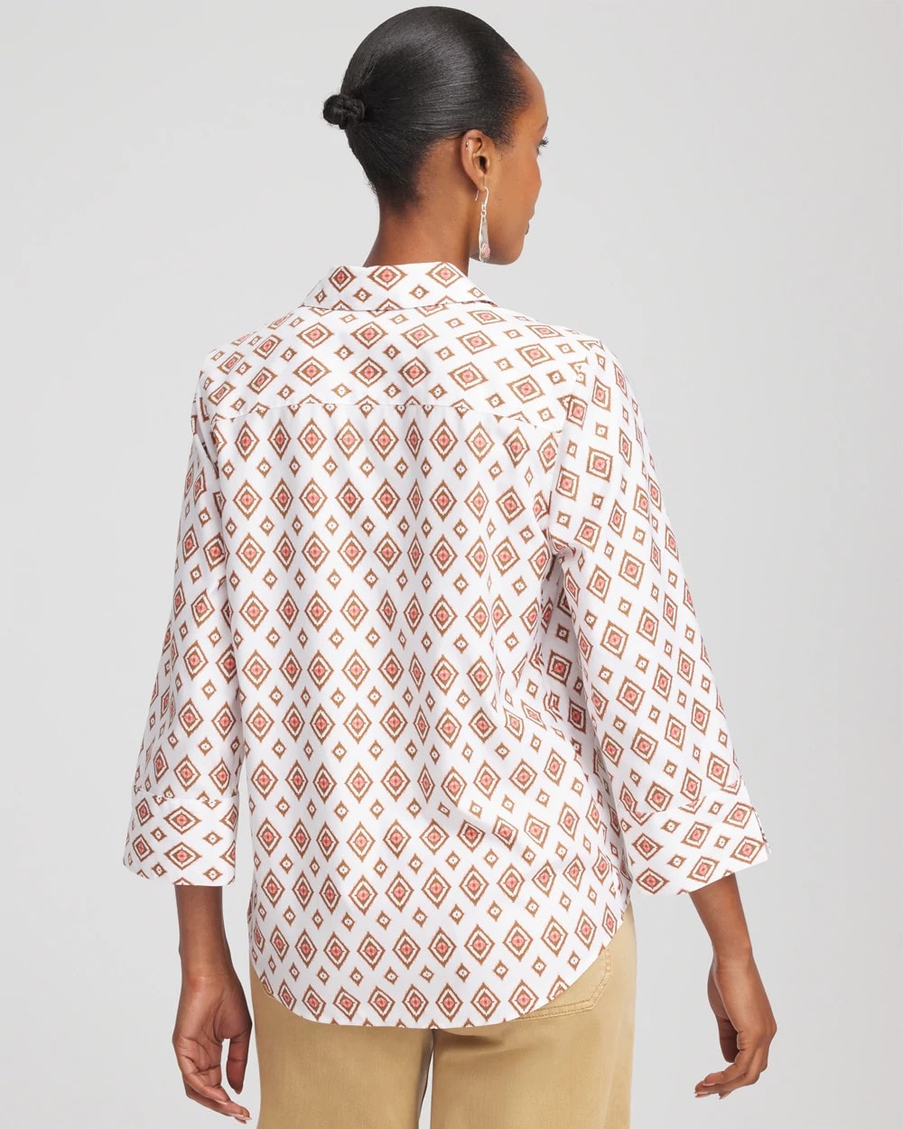 Chico's Customer Favorite | No Iron™ Tie-Front Geo-Print Shirt