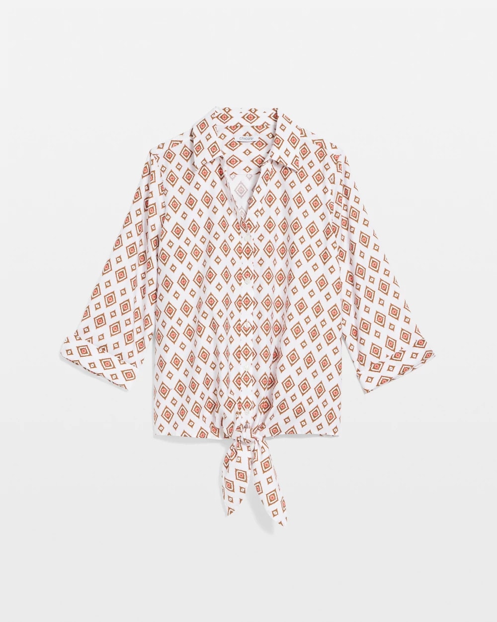 Chico's Customer Favorite | No Iron™ Tie-Front Geo-Print Shirt