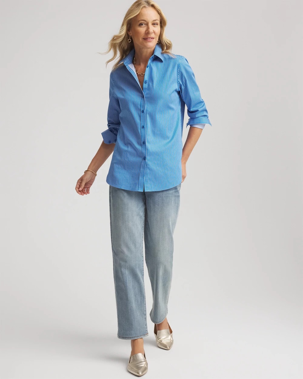 Chico's Smart Buy | No Iron™ Classic Striped Shirt