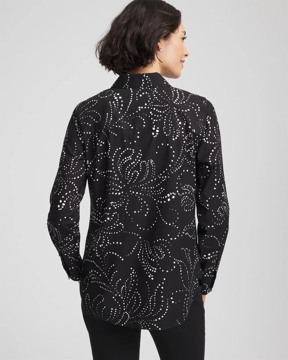 Chico's Everyday | No Iron™ Findot Print Sateen Shirt