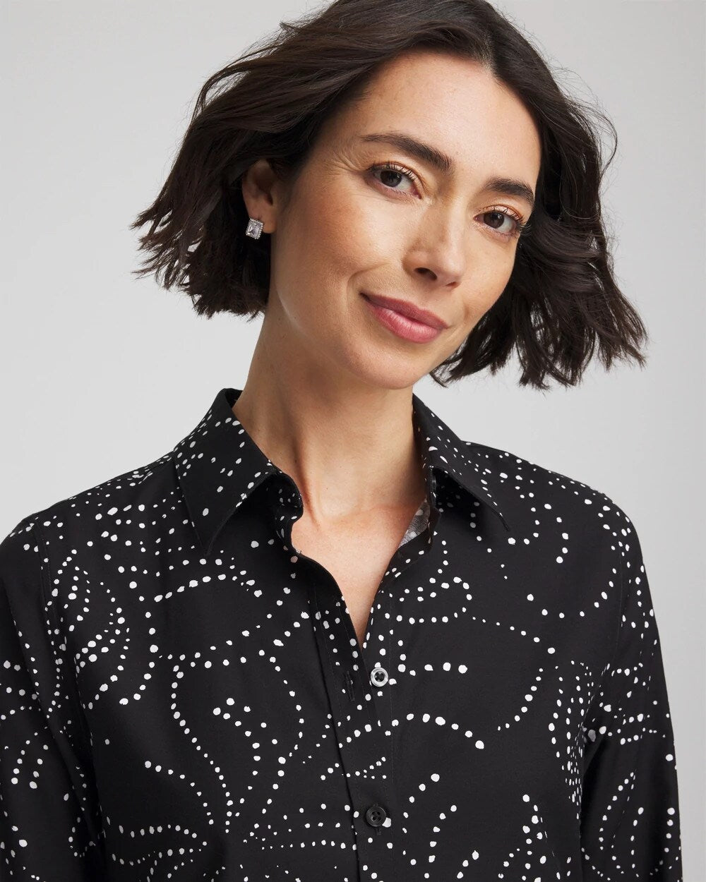 Chico's Everyday | No Iron™ Findot Print Sateen Shirt
