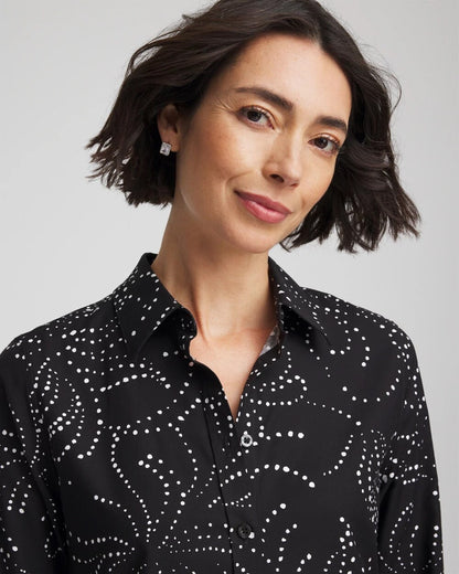 Chico's Everyday | No Iron™ Findot Print Sateen Shirt