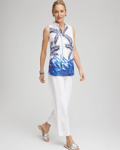 Chico's Top Pick | No Iron™ Palms Sleeveless Sateen Shirt