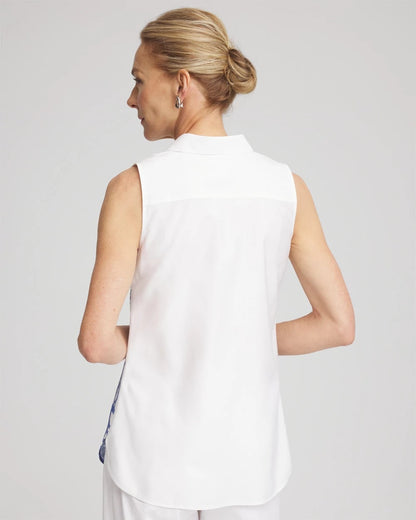 Chico's Top Pick | No Iron™ Palms Sleeveless Sateen Shirt