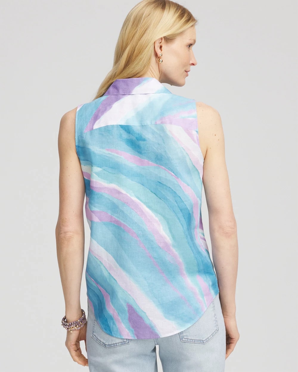 Chico's Special Offer | No Iron™ Linen Tie-Front Sleeveless Shirt