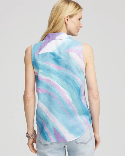 Chico's Special Offer | No Iron™ Linen Tie-Front Sleeveless Shirt