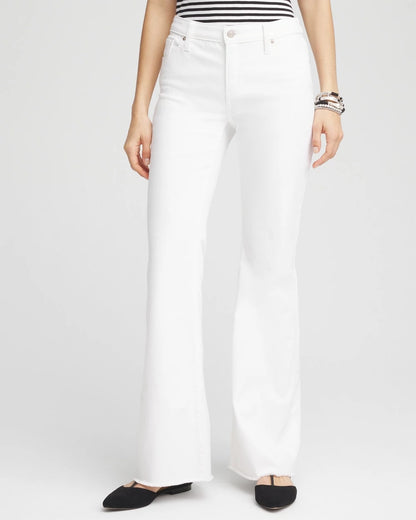 Chico's Featured | Girlfriend No Stain Frayed Flared Jeans