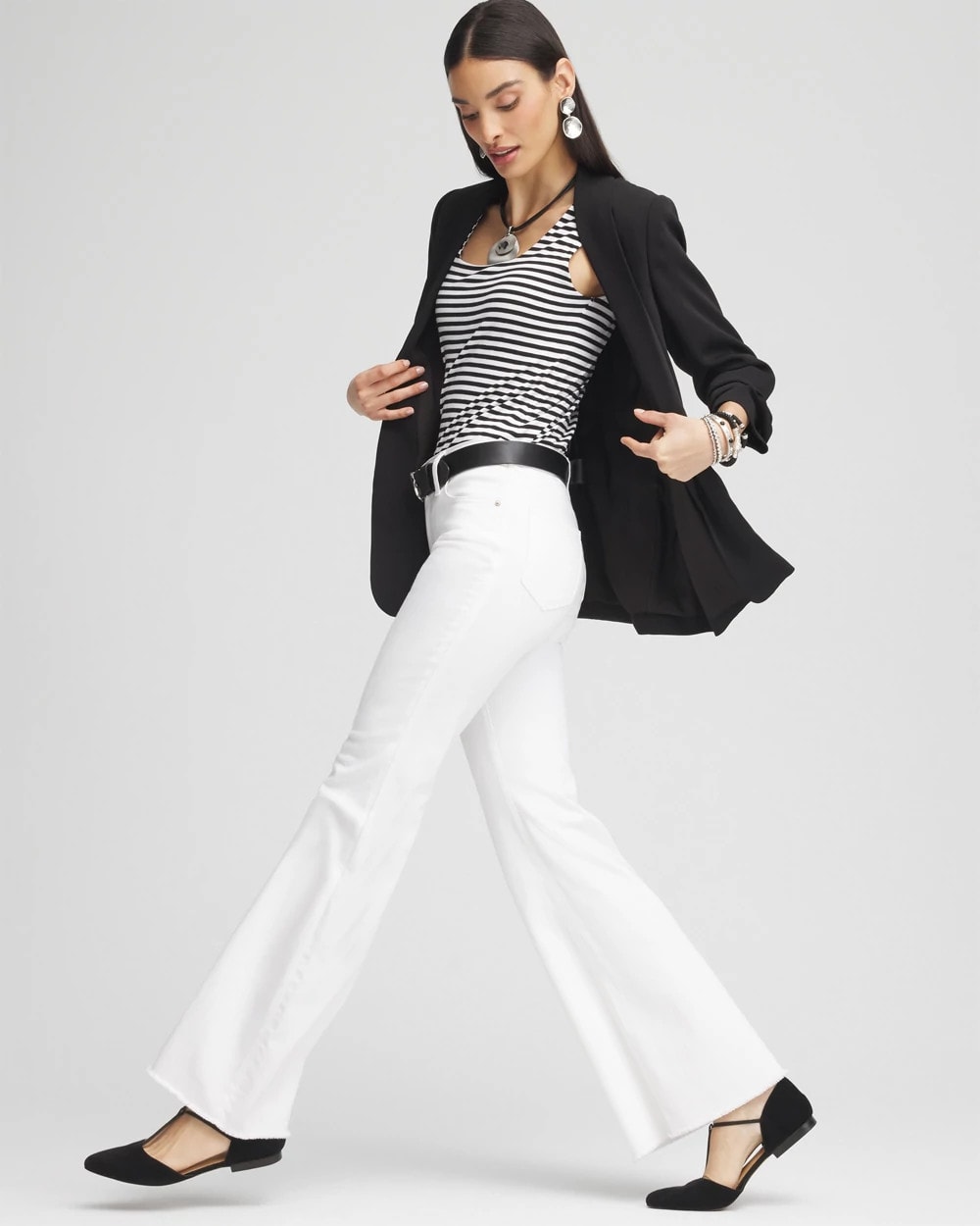 Chico's Featured | Girlfriend No Stain Frayed Flared Jeans