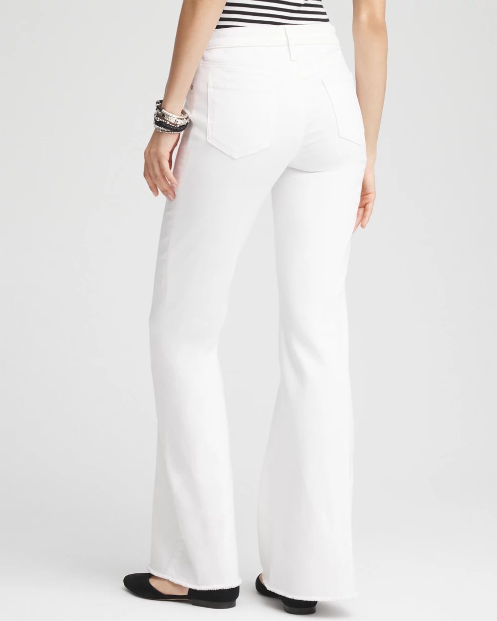Chico's Featured | Girlfriend No Stain Frayed Flared Jeans