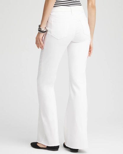 Chico's Featured | Girlfriend No Stain Frayed Flared Jeans
