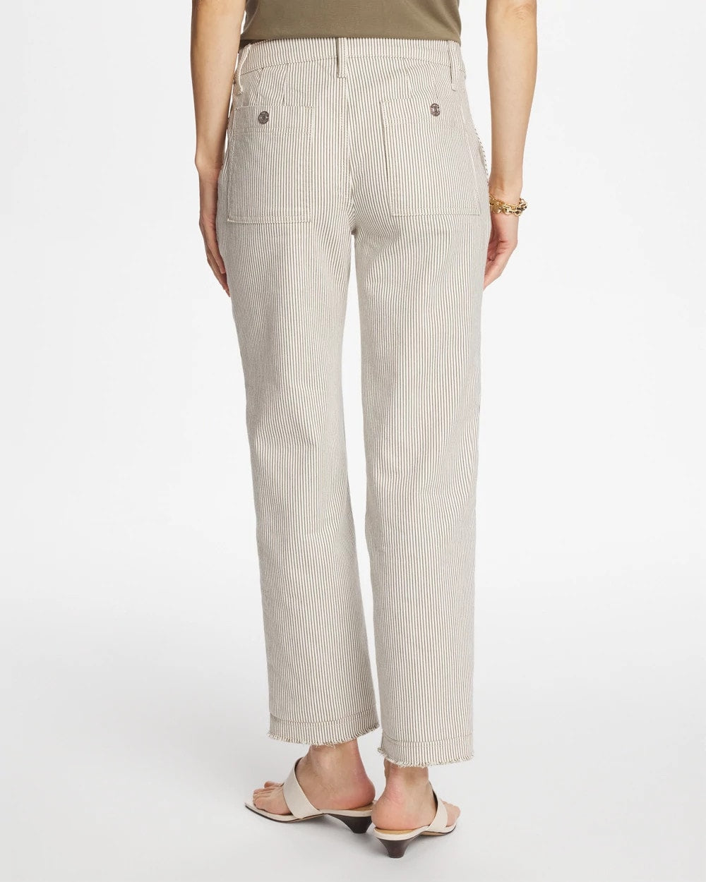 Chico's Top Pick | Stripe Girlfriend Straight Ankle Jeans
