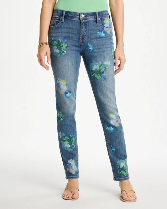 Chico's Special Offer | Girlfriend Slim Floral Ankle Jeans