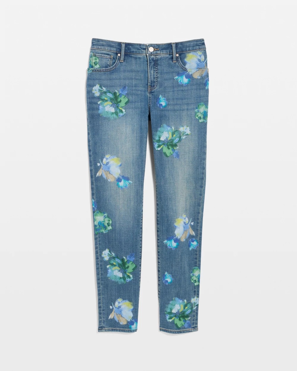 Chico's Special Offer | Girlfriend Slim Floral Ankle Jeans