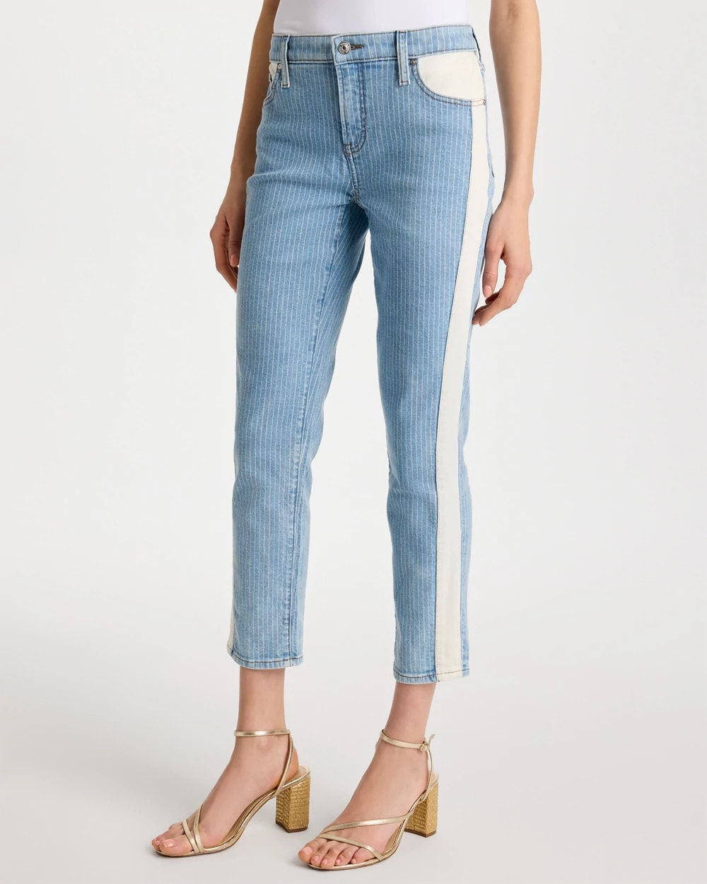 Chico's Smart Buy | Girlfriend Ticking Stripe Crop Jeans