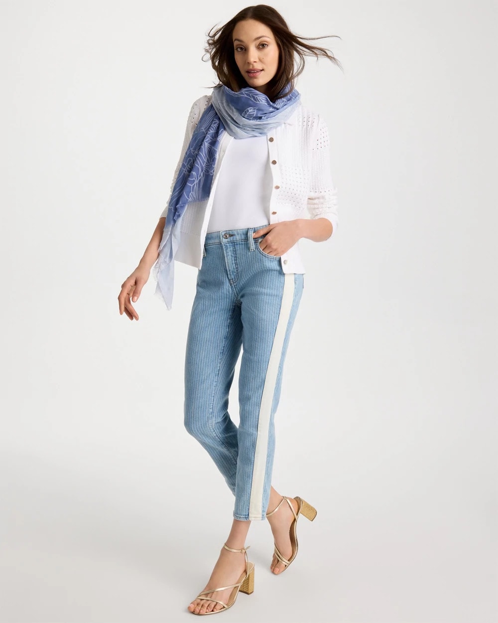 Chico's Smart Buy | Girlfriend Ticking Stripe Crop Jeans