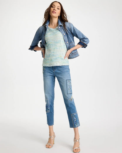 Chico's Recommended | Floral Patchwork Girlfriend Crop Jeans