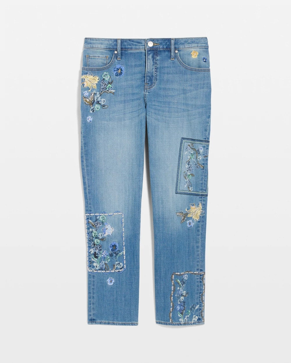 Chico's Recommended | Floral Patchwork Girlfriend Crop Jeans