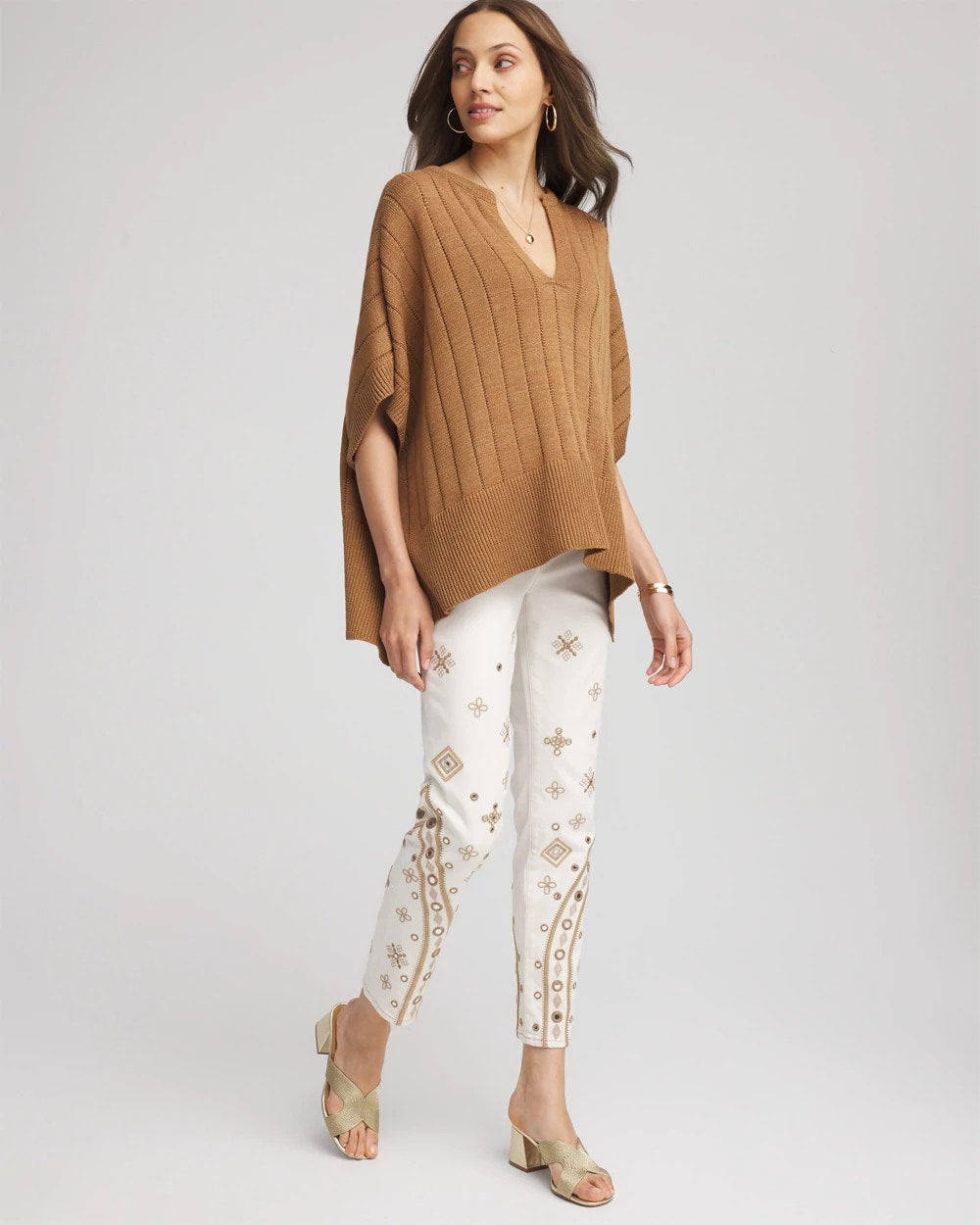 Chico's Everyday | Embellished Girlfriend Slim Ankle Jeans